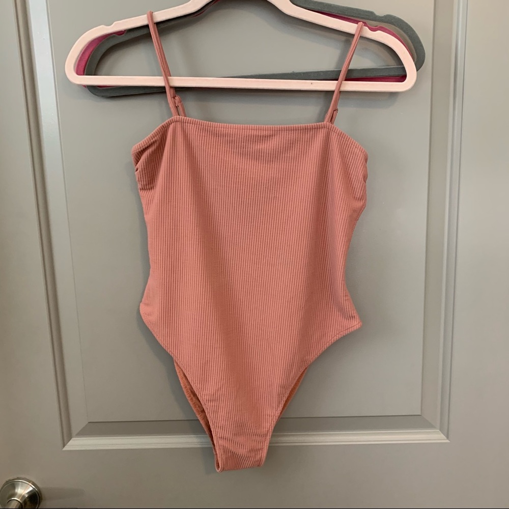 Mauve square neck one piece